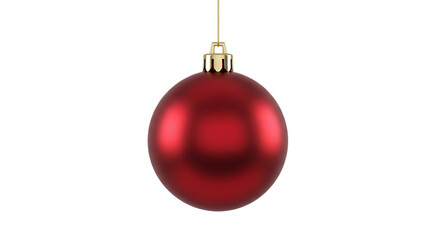Festive Red Christmas Ornament Suspended against a Dark Background for Holidays
