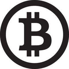 Bitcoin symbol in a circle on a white background cryptocurrency digital currency