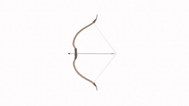 Realistic Wooden Bow with Arrow