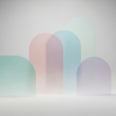 추상적으로 표현한 곡선 색감의 대비 그림