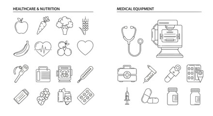 vector set of medical icons