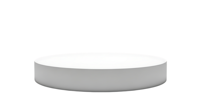 Minimalist white podium on black background for product display stage