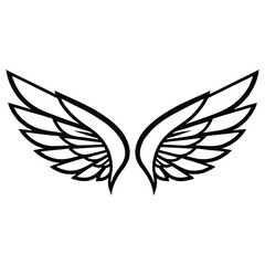 Dramatic angel wings isolated on white background for design freedom and creativity