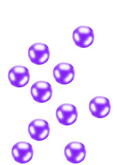 Purple glittery peal 3d balls in mid air