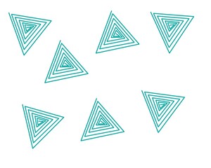 Illustration of a repeating triangle pattern. Hand-drawn triangle with inward-pointing lines. Creates the illusion of an inside.