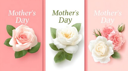 Elegant Mother's Day Rose Cards and Banners