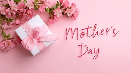 Sweet Mother's Day Present on Pink Background