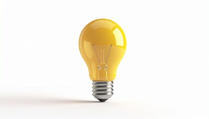 Yellow light bulb, idea and innovation concept, isolated on white background
