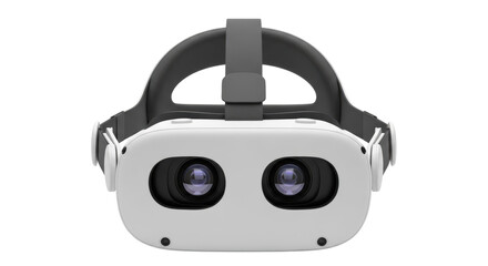 Modern VR headset PNG isolated on transparent background, virtual reality glasses for gaming and immersive experiences