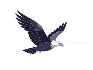 Minimalist Eagle Vector Illustration with Japanese Inspired Shapes Vector Art