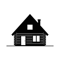 Log cabin silhouette icon