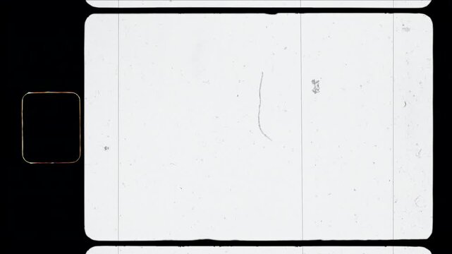 Old 8mm Vintage Film Reel Leader Projector Frame Matte Seamless 4K Video Background Overlay Loop Effect