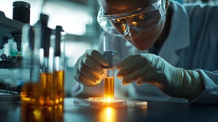 Scientific research experiment laboratory research content professional environment close-up viewpoint innovation in chemistry