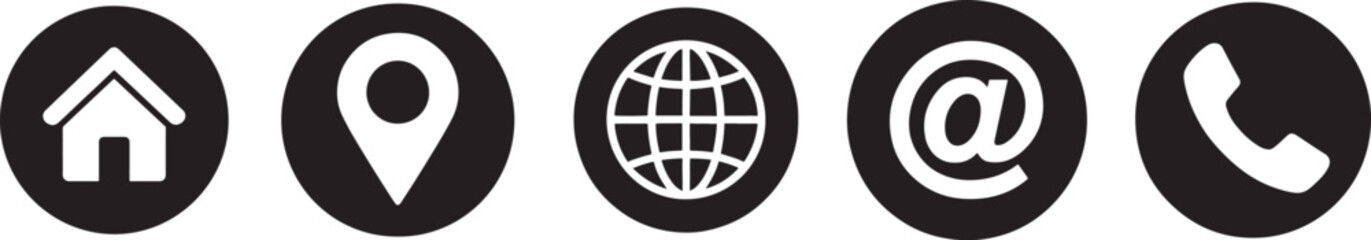 Silhouette web icon set featuring essential internet, browser, and network symbols.