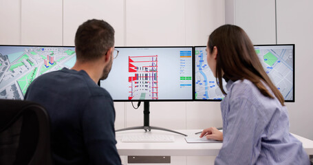 Engineer Uses GIS Software To Inspect Construction Project Valuation