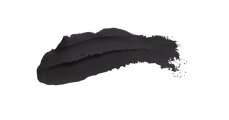 Black clay texture on transparent background.