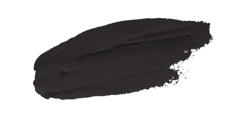 Black clay texture on transparent background.