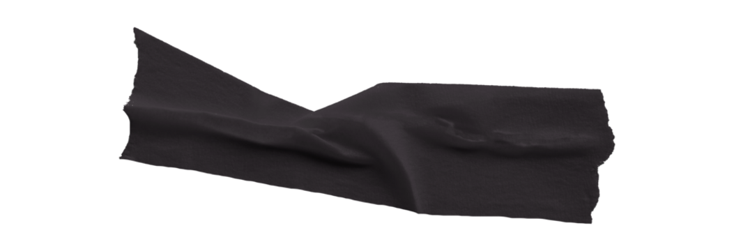 Black masking tape, plastic scotch on a transparent background.