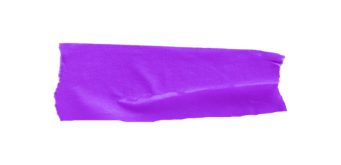 Purple masking tape, plastic scotch tape on a transparent background.