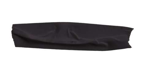 Black masking tape, plastic scotch on a transparent background.