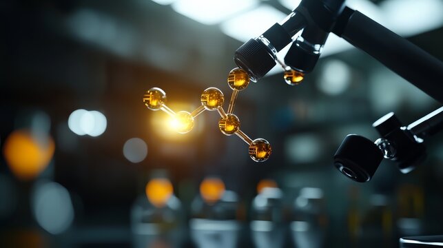 Innovative science experiment demonstrating molecular structure laboratory photography close-up scientific exploration