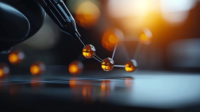 Scientific innovation in action exploring molecular structures laboratory setting macro photography futuristic environment close-up view science and technology concepts - Powered by Adobe
