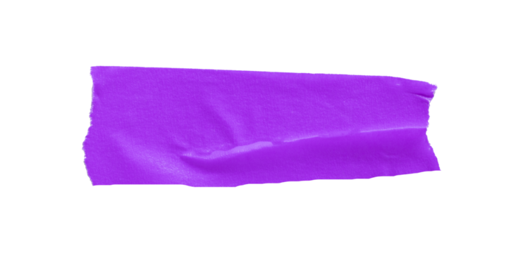 Purple masking tape, plastic scotch tape on a transparent background.