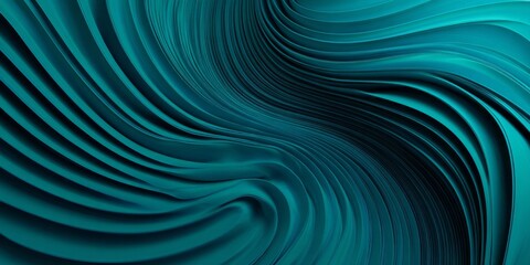 Fototapeta premium Flowing textured teal waves create a dynamic abstract background.