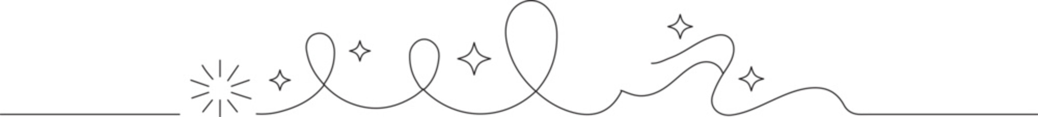 Curved Line Divider with Sparkle Accents &ndash; Elegant Minimal Decorative Flourish