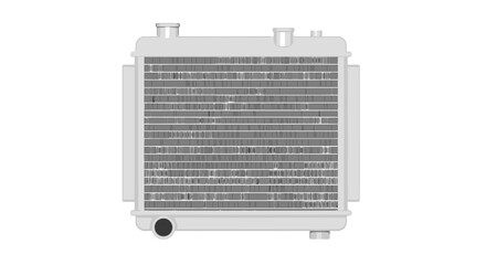 Automotive Cooling Radiator Component Illustration for Engine Heat Regulation