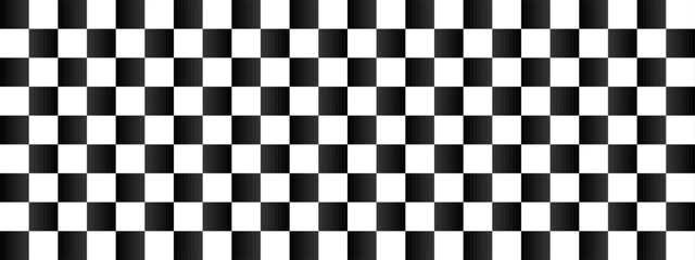 Fototapeta premium Black and white chess pattern. Checkerboard seamless vector illustration. Abstract checkered checkerboard for game. Grid geometric rectangle shape. Race flag.