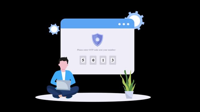 Secure Login & Authentication Process 2D Illustration Animation 
