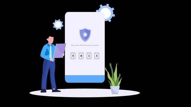 Secure Login & Authentication Process 2D Illustration Animation 