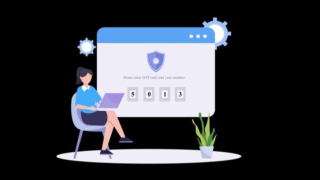 Secure Login & Authentication Process 2D Illustration Animation 