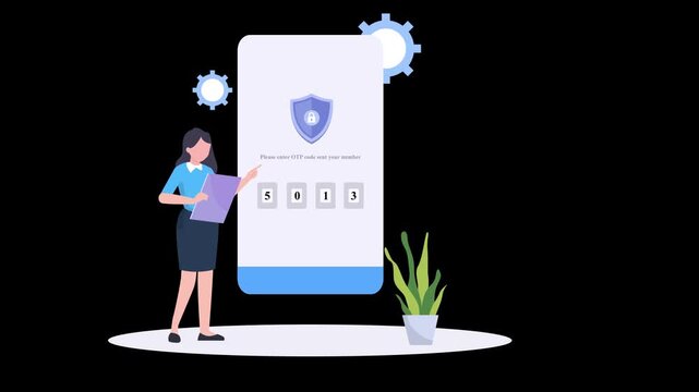 Secure Login & Authentication Process 2D Illustration Animation 