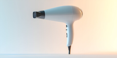 Hairdryer Mockup Standing Against Neutral Backdrop