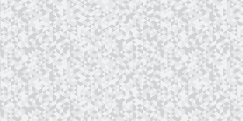 Abstract geometric white and gray background. seamless mosaic and low polygon triangle texture wallpaper. Triangle shape retro wall grid pattern geometric ornament tile vector square element.	
