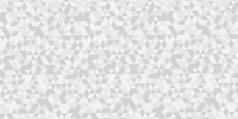 Abstract geometric white and gray background. seamless mosaic and low polygon triangle texture wallpaper. Triangle shape retro wall grid pattern geometric ornament tile vector square element.	
