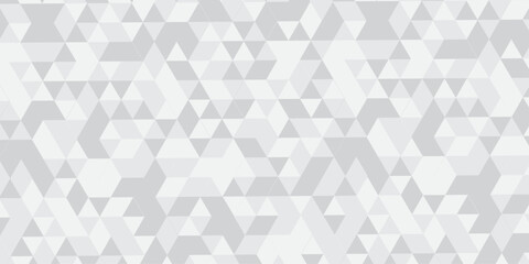 Abstract geometric white and gray background. seamless mosaic and low polygon triangle texture wallpaper. Triangle shape retro wall grid pattern geometric ornament tile vector square element.	
