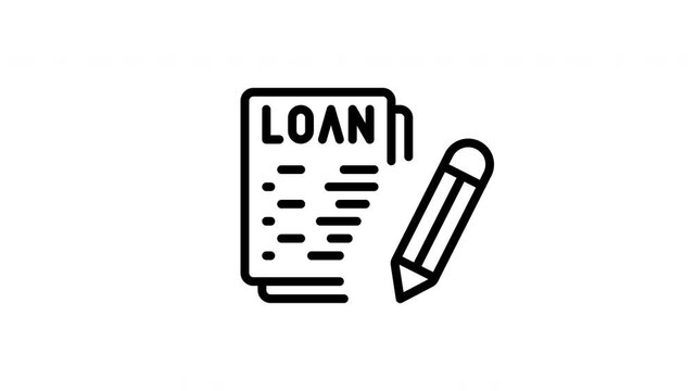 Loan document with text and a pencil icon. Perfect for finance websites, articles, blog posts, or social media content related to loans and financial planning.
