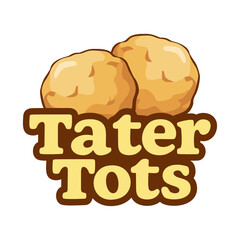 Tater tots logo vector illustration template. Simple design