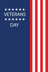 Veterans day poster. Honoring all who served. USA veterans day celebration. American national holiday poster design template.