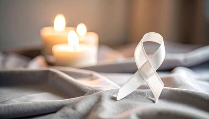 Parkinson's awareness month symbol with silver ribbon for health advocacy design. 