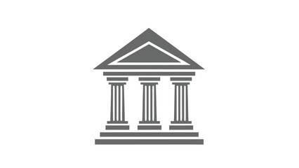 Obraz premium Classical Greek Temple Icon – Vector Architecture