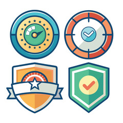 System Performance and Security Icons Vector