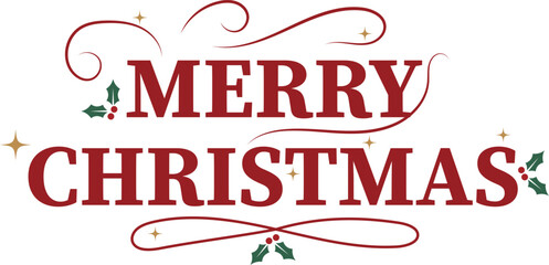 Fototapeta premium Elegant Merry Christmas Calligraphy and Text Graphic