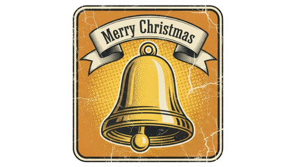 Vintage Merry Christmas Bell Illustration