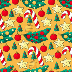 Cute Christmas Icons Pattern