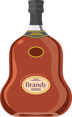 瓶に入ったブランデーボトルのイメージイラスト