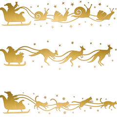 Whimsical Santa Sleigh Crew